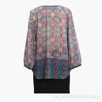 Dames zomer bloemenblouse met print